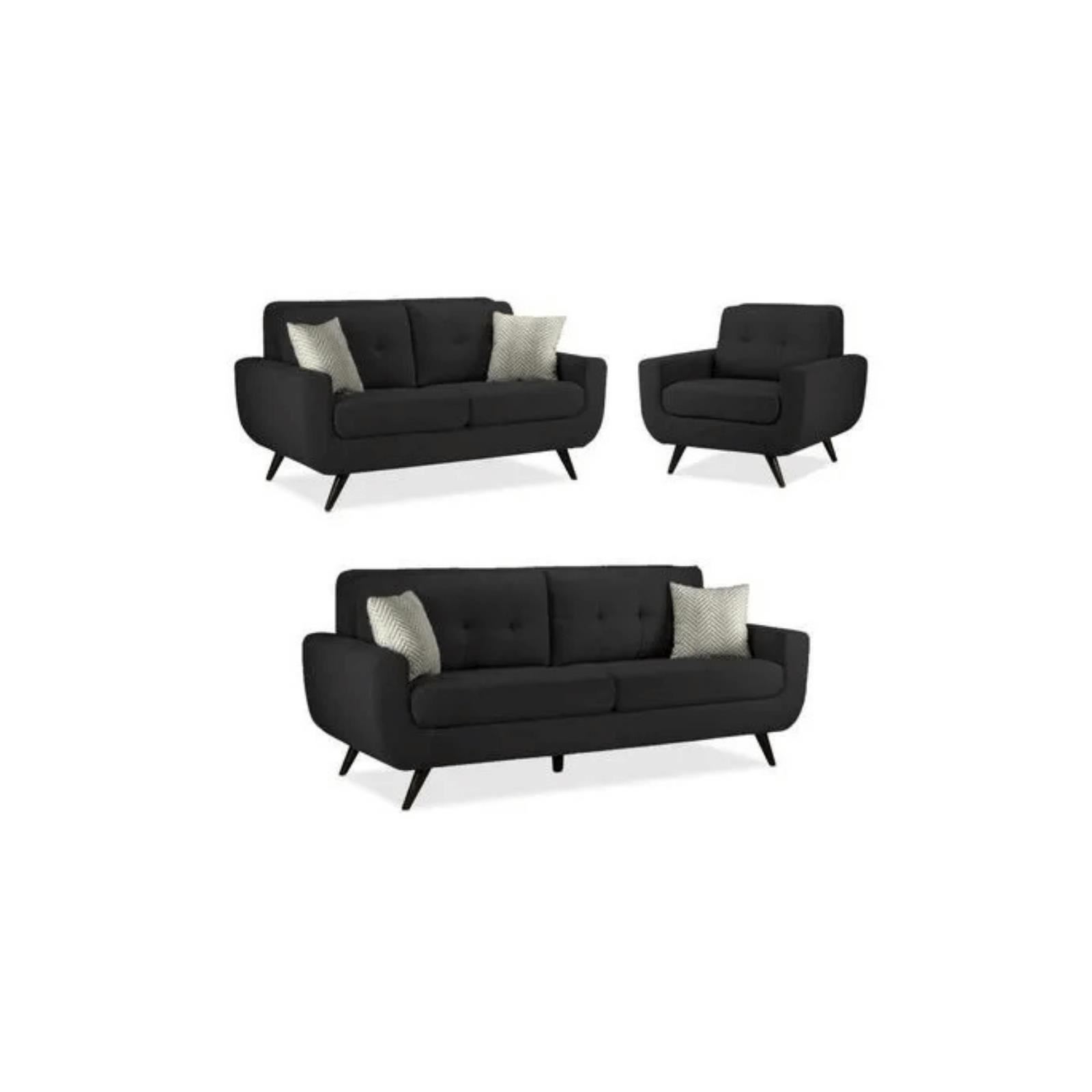 Juego de Sala 3-2-1 Modelo Saifer Color NEGRO